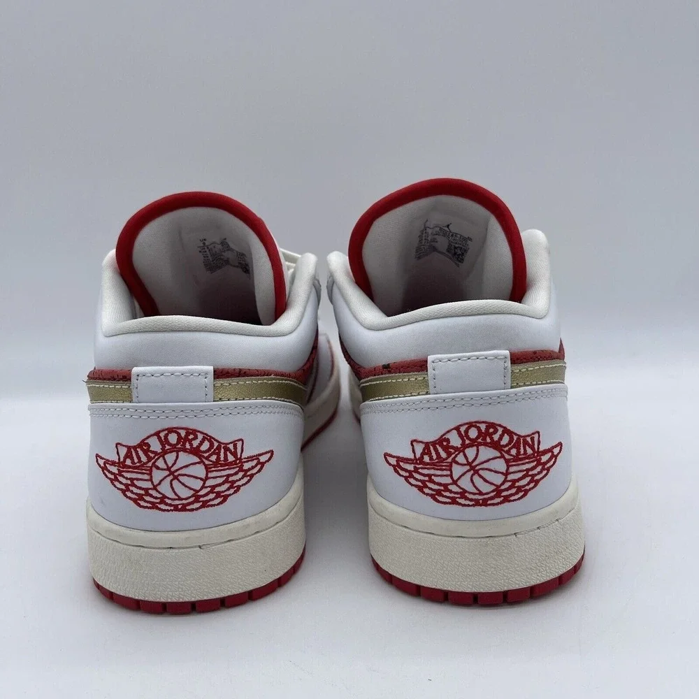Nike Air Jordan 1 Low SE Spades Men's Size 9 Sneakers DJ5185-100 Red/Gold/White